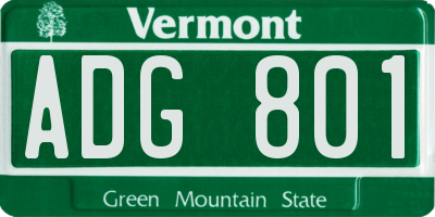 VT license plate ADG801