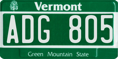 VT license plate ADG805