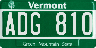 VT license plate ADG810