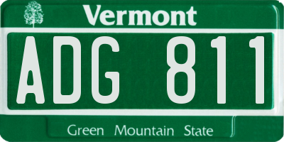 VT license plate ADG811