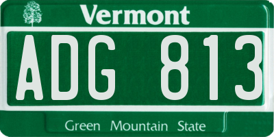 VT license plate ADG813