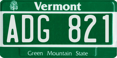 VT license plate ADG821