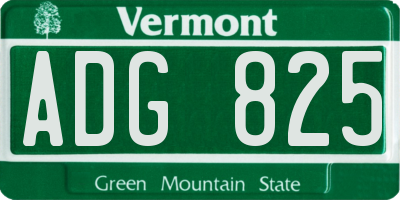 VT license plate ADG825