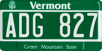 VT license plate ADG827