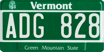 VT license plate ADG828