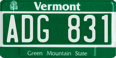 VT license plate ADG831