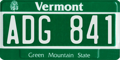 VT license plate ADG841