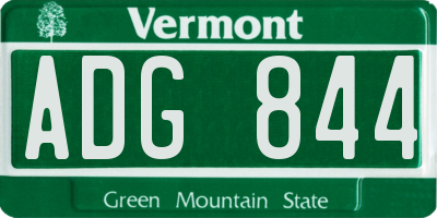 VT license plate ADG844