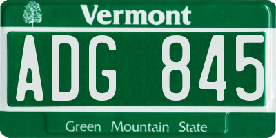 VT license plate ADG845