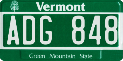 VT license plate ADG848
