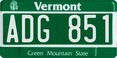 VT license plate ADG851