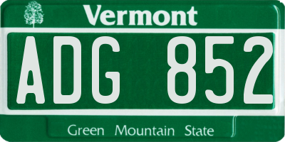 VT license plate ADG852