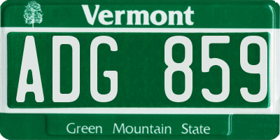 VT license plate ADG859