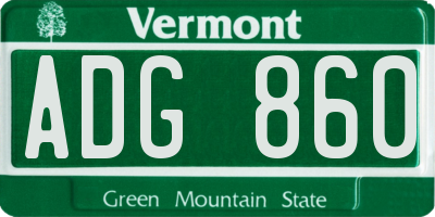 VT license plate ADG860