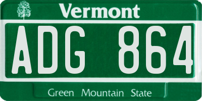 VT license plate ADG864