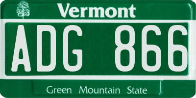 VT license plate ADG866