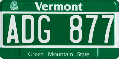VT license plate ADG877