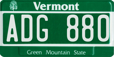 VT license plate ADG880