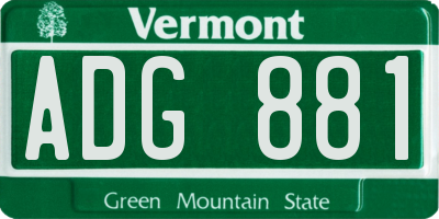 VT license plate ADG881