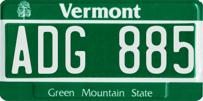 VT license plate ADG885