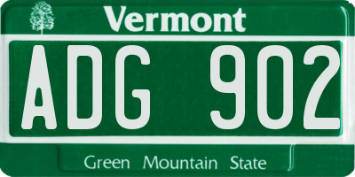 VT license plate ADG902