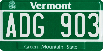 VT license plate ADG903