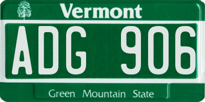 VT license plate ADG906