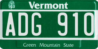 VT license plate ADG910