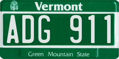 VT license plate ADG911