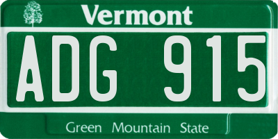 VT license plate ADG915