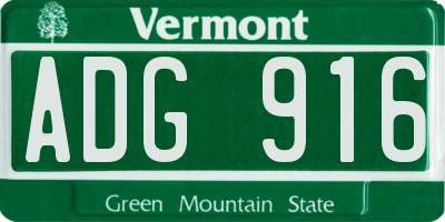VT license plate ADG916