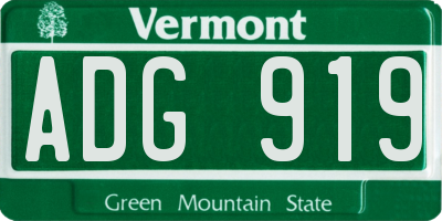 VT license plate ADG919