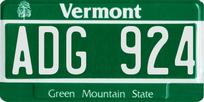 VT license plate ADG924