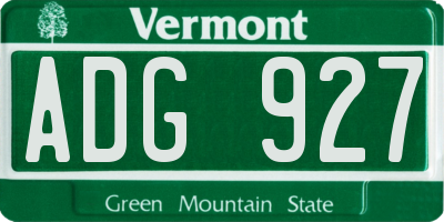 VT license plate ADG927