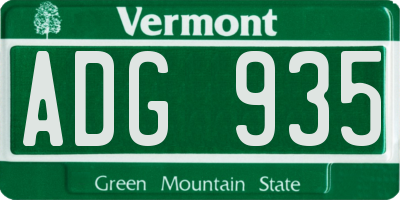 VT license plate ADG935