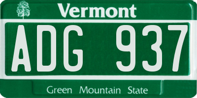 VT license plate ADG937