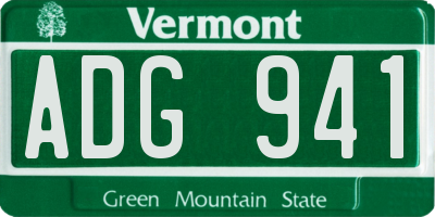 VT license plate ADG941