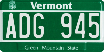 VT license plate ADG945