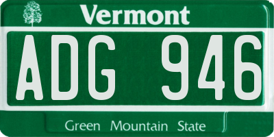 VT license plate ADG946