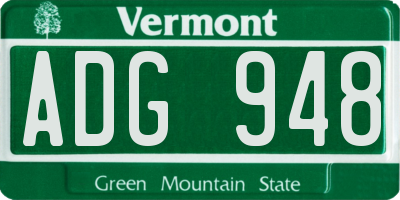 VT license plate ADG948