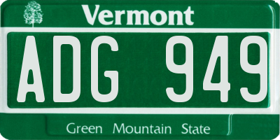 VT license plate ADG949