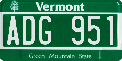 VT license plate ADG951