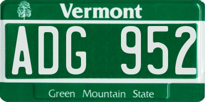 VT license plate ADG952