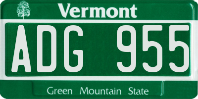 VT license plate ADG955