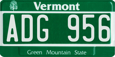 VT license plate ADG956