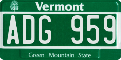 VT license plate ADG959