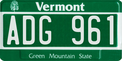 VT license plate ADG961