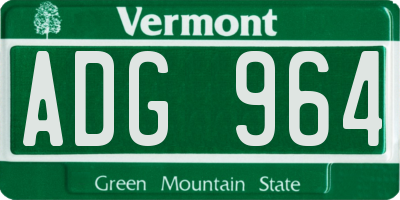 VT license plate ADG964