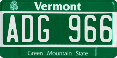 VT license plate ADG966