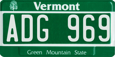 VT license plate ADG969
